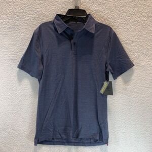 G/FORE Mens Polo Shirt M‎ Golf Performance Blue Tech Jersey Short Sleeve Collar
